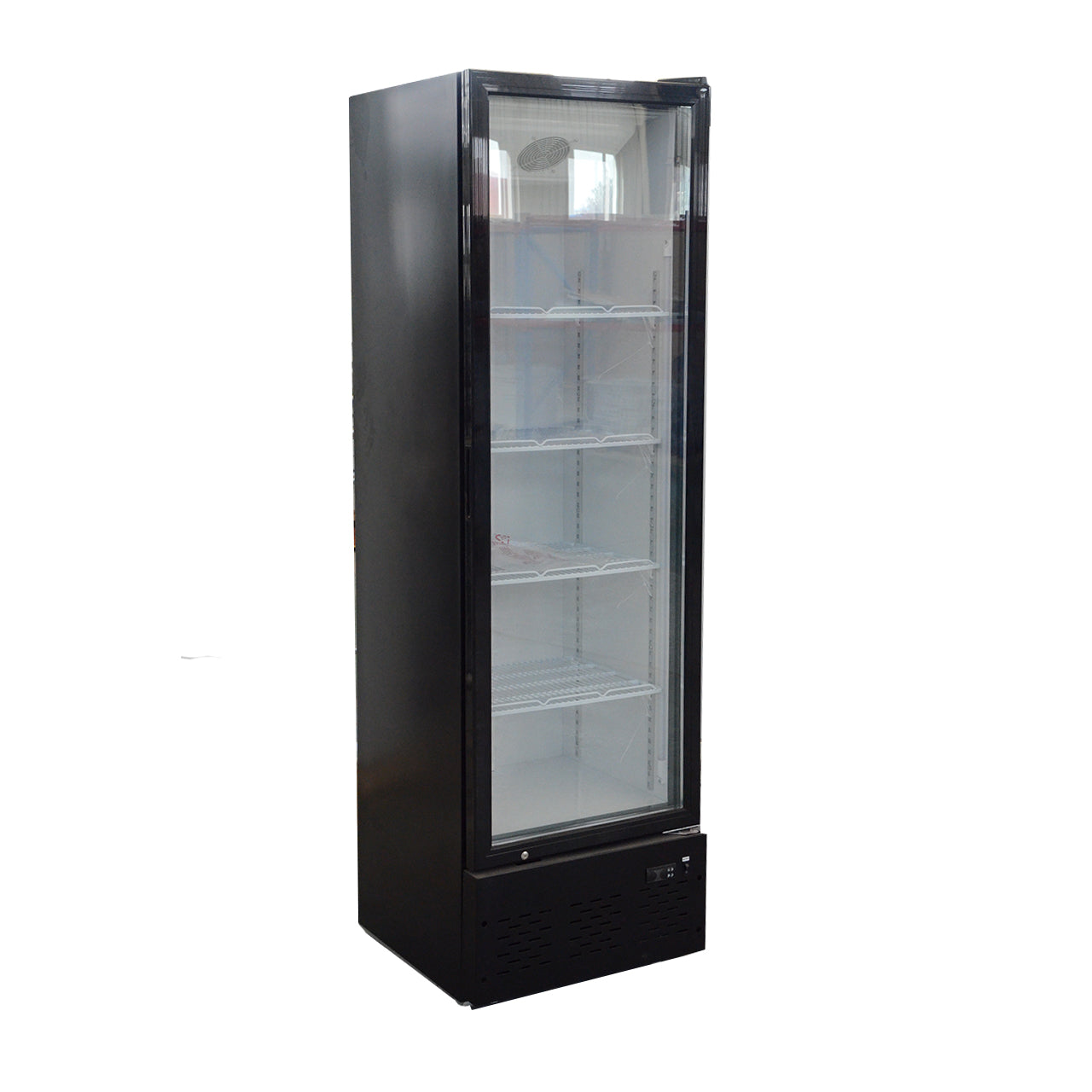 Double Door Flat Top Glass Refrigerated Display Case - Commercial Beverage Cooler for Convenience Store, Supermarket, Café | LED Lighting, Adjustable Shelves, Energy-Efficient