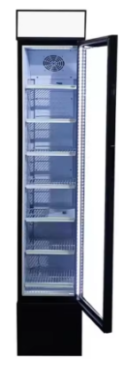 Ultra-Slim Vertical Glass Door Refrigerated Display Cabinet - Space-Saving Cooler for Narrow Areas, Flexible Placement