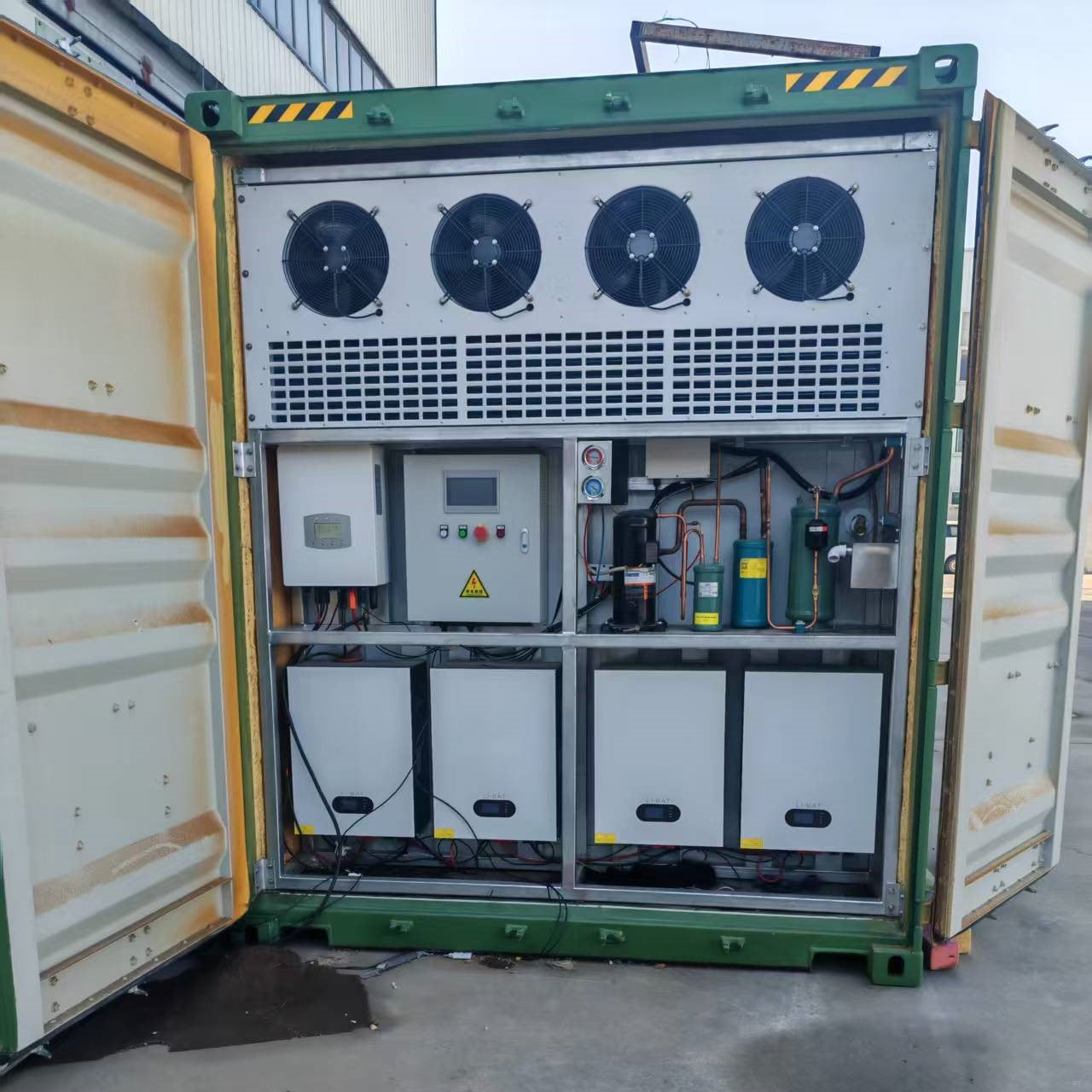 Solar-Powered Container Cold Storage with High-Efficiency PV Panels & Energy Storage System，Off-Grid Solar-Powered Container Cold Storage for Remote Area Logistics