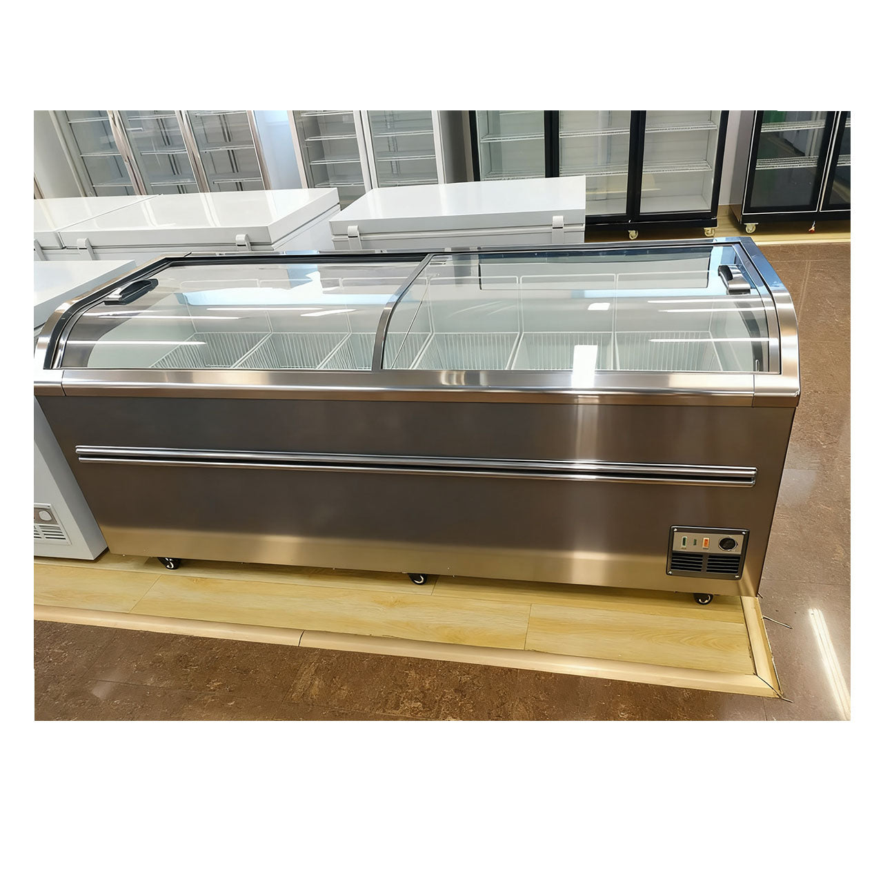 Large-Capacity Single-Door & Multi-Door Horizontal Refrigerator-Freezer with Storage Baskets, Adjustable Temperature, Eco-Friendly & Quiet Operation, Ideal for Freezing Food Storage in Homes, Malls & Stores