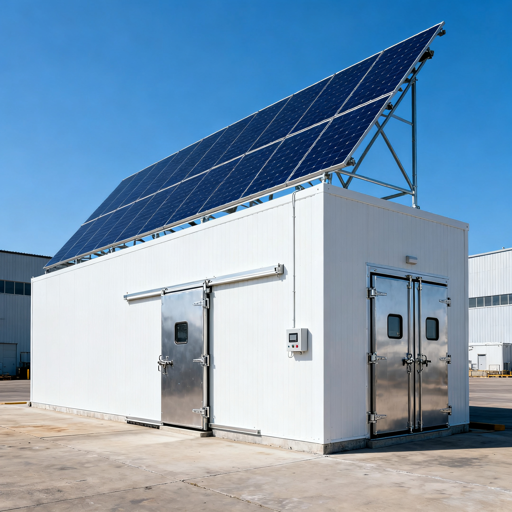 Solar-Powered Container Cold Storage with High-Efficiency PV Panels & Energy Storage System，Off-Grid Solar-Powered Container Cold Storage for Remote Area Logistics