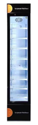 Ultra-Slim Vertical Glass Door Refrigerated Display Cabinet - Space-Saving Cooler for Narrow Areas, Flexible Placement