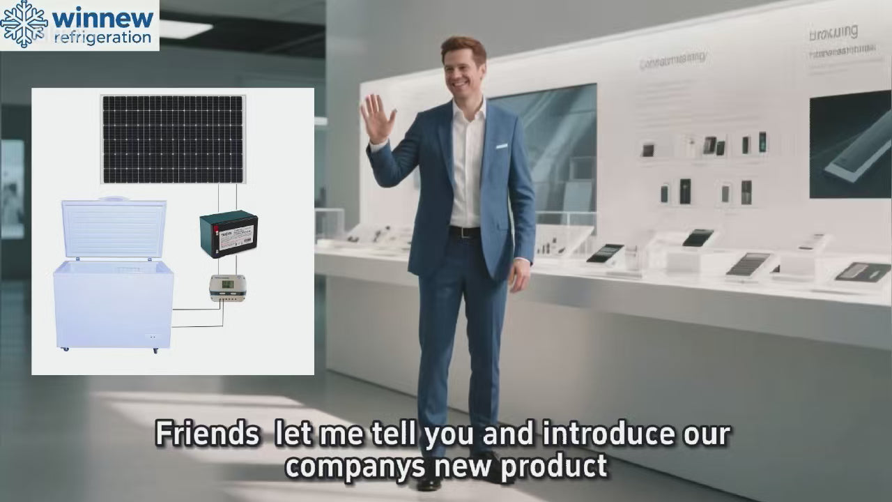 12V/24V Solar Freezer Cooler with Battery- Portable Refrigerator for Camping, RV, Off-Grid Living, Outdoor Picnics & Emergency Storag